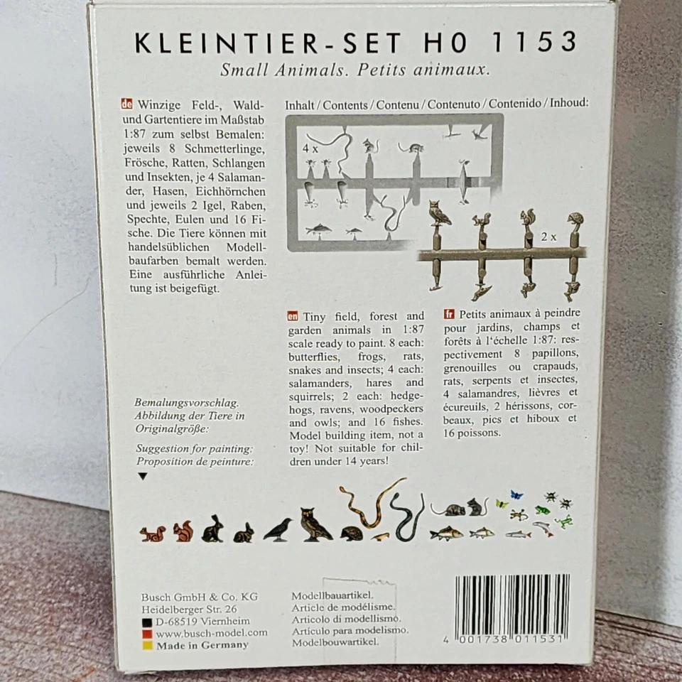 Busch Gmbh & Co Kg Part # 189-1153 Small Animal Set -- Various Small Animals - Image 2 of 2