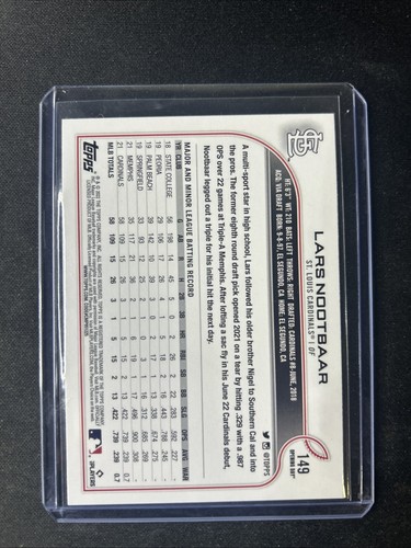 2022 Topps Opening Day Lars Nootbaar RC Blue Rainbow Foil - Picture 2 of 3