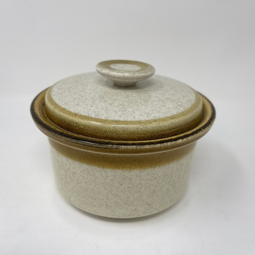 Mikasa Stone Manor 4" Sugar Bowl Dish w Lid Small Crock Oven Safe