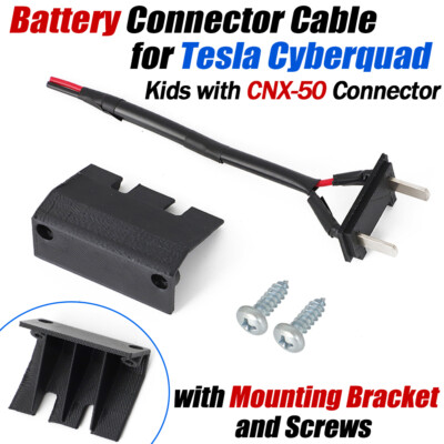 For Tesla Cyberquad Kids Battery Kit with CX-50 DJ7021 Power Connector w Bracket