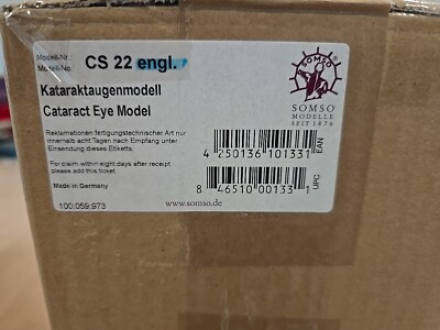 Somso CS-22 Cataract Eyeball Model Opthalmology Made In Germany New Sealed