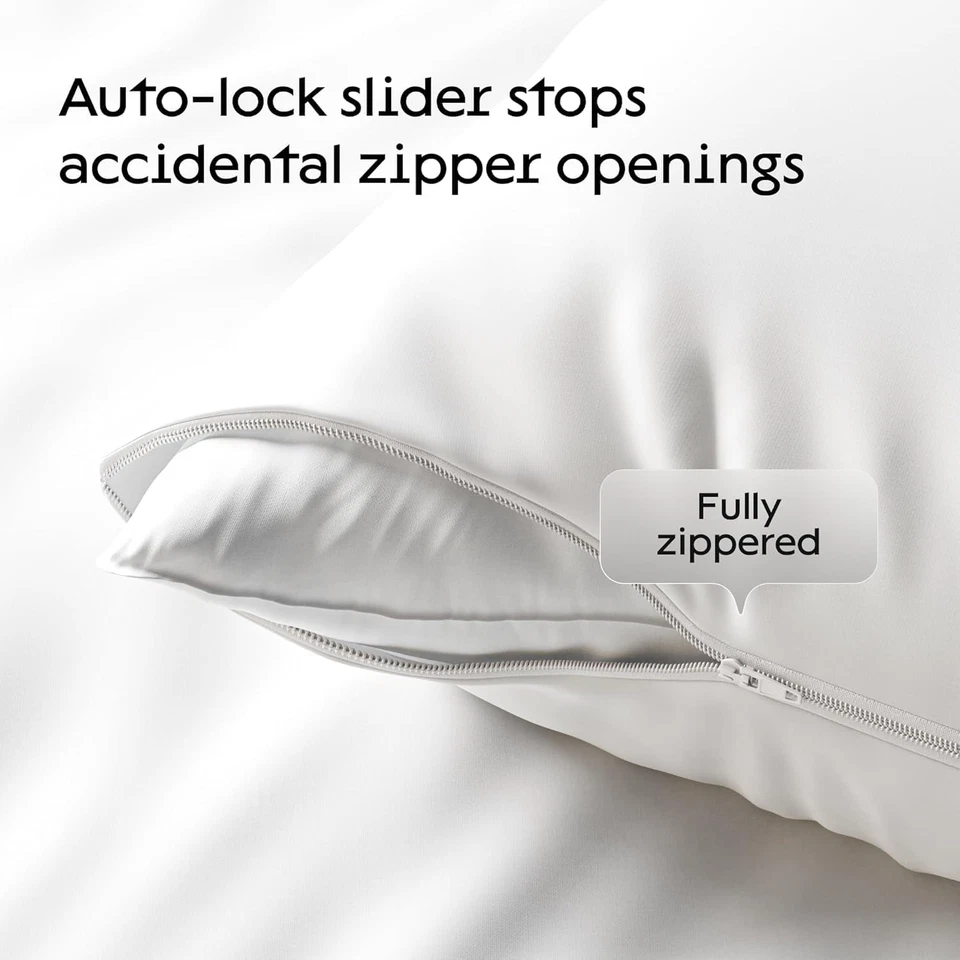 Funda Protectora Almohada Impermeable 2-4 Cremallera Estándar/Queen/o King Blanco Foto 4 de 4