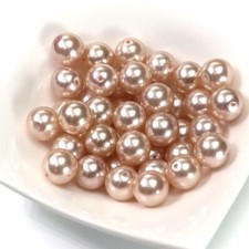 Czech Round Glass Pearls 10mm Pink Cream Pearl color, 40 pieces, CL159
