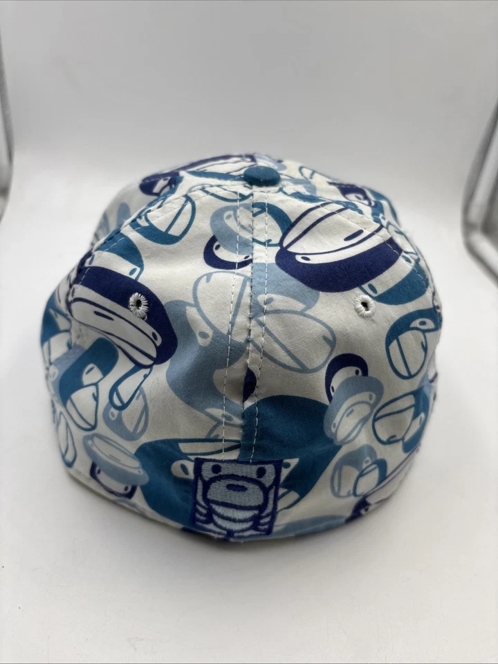 Sombrero BAPE BABY MILO Camuflaje Estampado Completo Azul Escritura Bordado TALLA 7 1/4 Foto 3 de 4