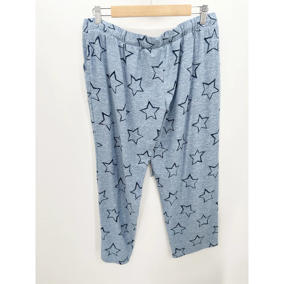 Lucky Brand Blue Star Print Drawstring Lounge Pajama Pants Women's Size X-Large - Image 2 of 4
