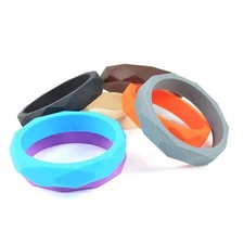 LOFCA 1PC Silicone Teething Bracelet - Baby Bangle Teether Wristband with Silico