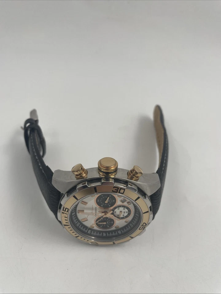 MARC ANTHONY MENS CHRONO WATCH (FMDMA138) Leather/46mm Case/ NICE W/Battery! - Image 3 of 4