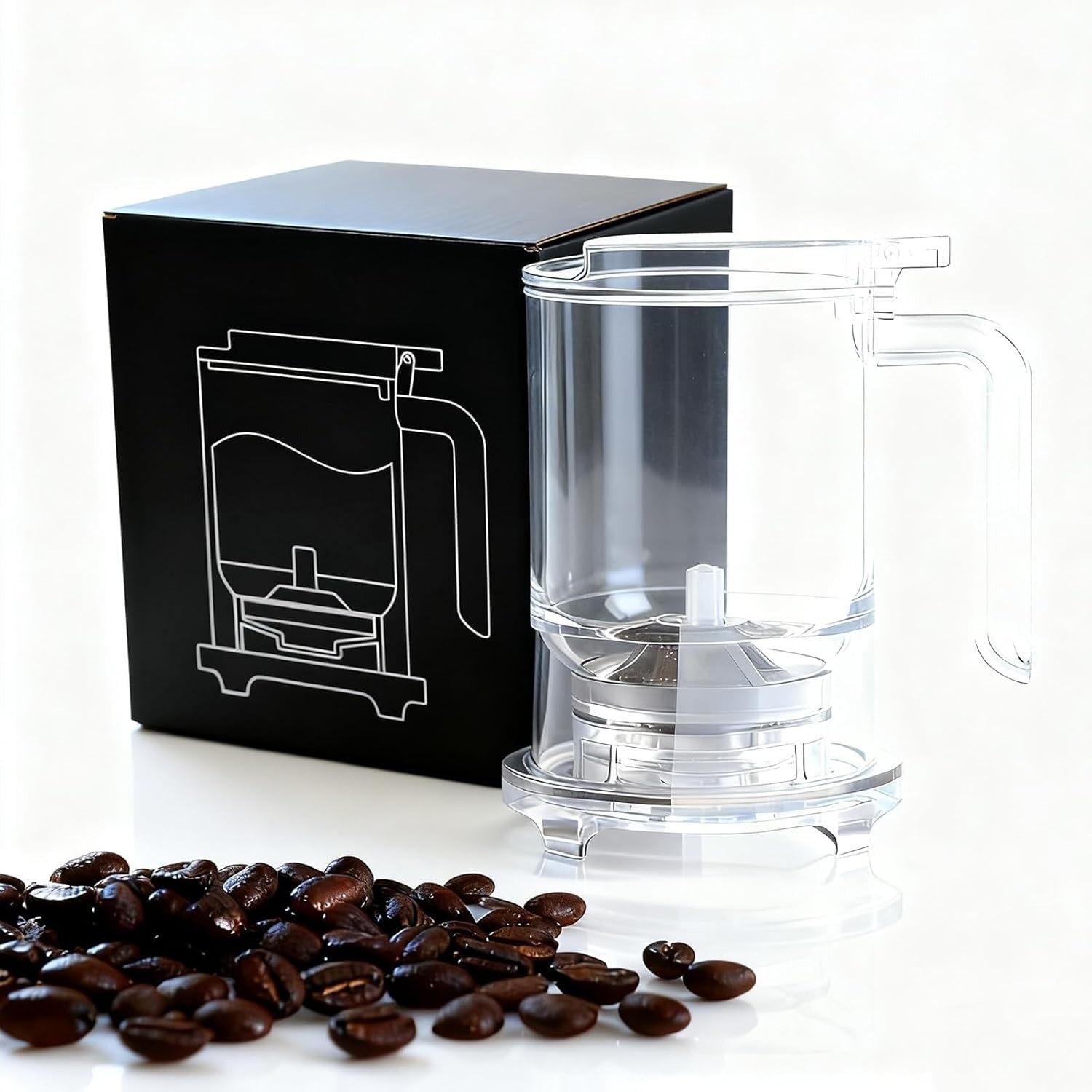 RUIYUE Pour-Over & Immersion Coffee Dripper & Maker, LARGE, Transparent 