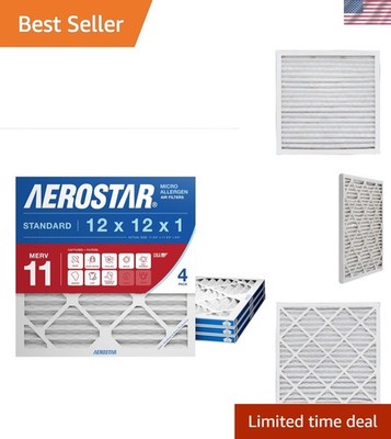 Allergen-Reducing MERV 11 Filters 12x12x1 - 4 Pack, Essential for Home Comfort