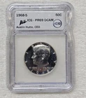ICG PR69 DCAM 1968-S Proof Silver Kennedy Half Dollar 50C Austin Hutto Signed