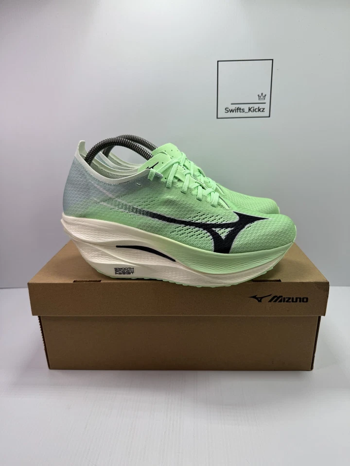 Mizuno Wave Rebellion Pro 3 Running Shoes - Light Green - Size UK 7 - BNIB - Image 3 of 4
