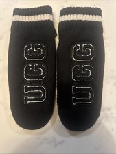 UGG Women  s Sheepskin Lined  Suede Mittens In Black Colorway - Size S/M