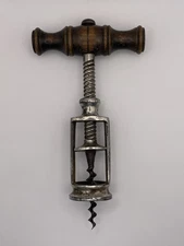 Antique German Corkscrew With Decorative Marked Frame Sides