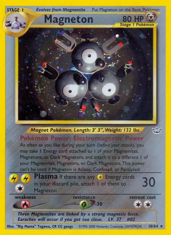 Magneton - 10/64 - Pokemon Neo Revelation Unlimited Holo Rare Card WOTC NM