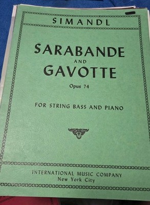 Sarabande and Gavotte, Opus 74'' by Franz Simand For String And Bass