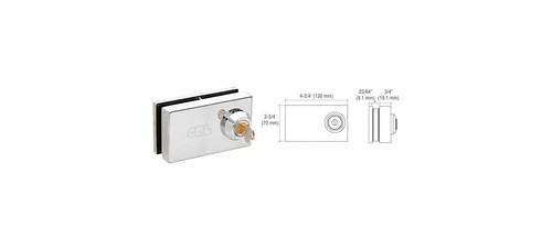 C.R. Laurence CRL Deluxe Patch Lock for 1/2" Glass - Picture 2 of 7