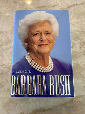 Barbara Bush SIGNED Book Plate EXC Memoir Book US First Lady George HW Bush