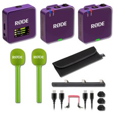Rode Wireless GO Gen 3 Wireless Mic System Purple with 2x Green Interview GO