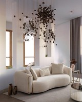 Sofa 3 Sitzer Luxus Beige Wohnzimmer Polster Sofas Design Textil Neu Modern
