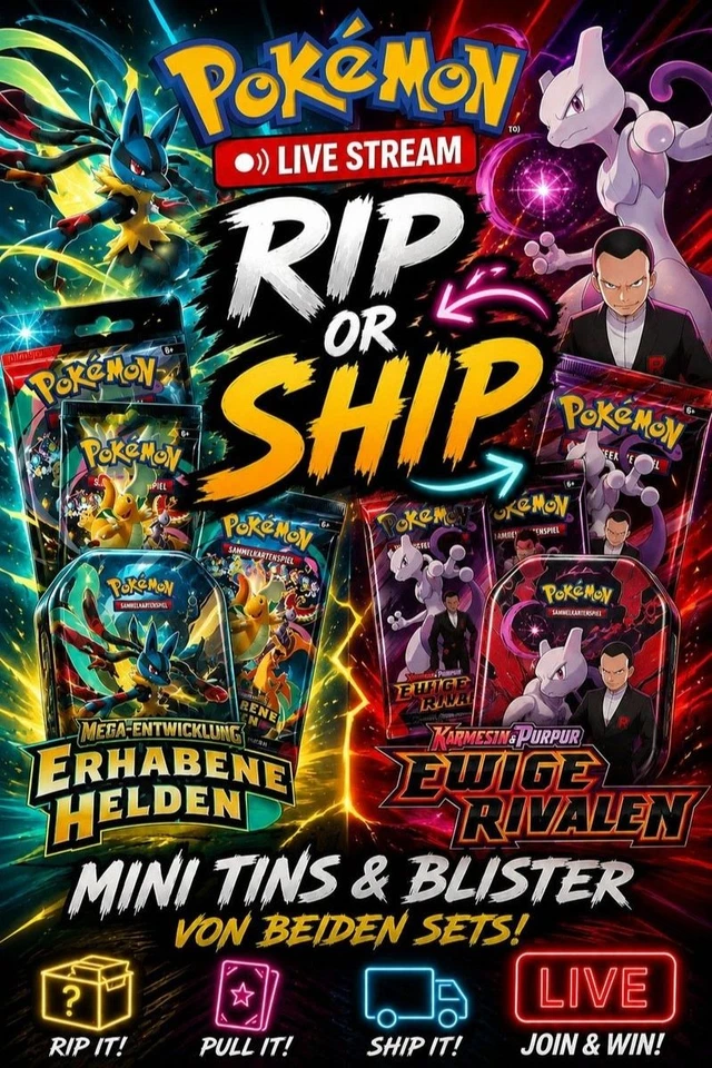 🔥 **POKÉMON LIVE | RIP OR SHIP 🎴 Erhabene Helden & Ewige Rivalen | MINI T