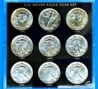 1986-1994 Silver American Eagle Set 9 Coins BU 1 Oz US $1 Uncirculated Brilliant