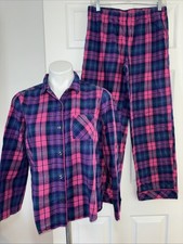 Victoria  s Secret Plaid Flannel Pajama Set Long Sleeve  Pants M