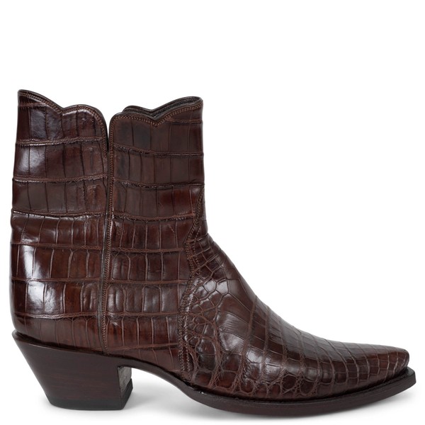 73518 Auth STALLION dunkelbraune ZORRO CROC WESTERN Stiefel Schuhe 39