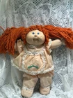 Vintage 1985 Cabbage Patch Kid FM3 Red Hair Blue Eyes KT Girl Peach Outfit