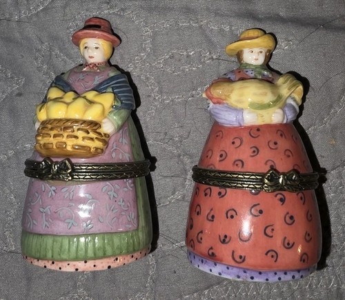 Carol Endres - (2)Ceramic Women Trinket Boxes