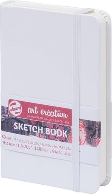 Kompaktes weißes Skizzenbuch 9x14 cm - perfekt für Urban Sketching & Kunstprojekte