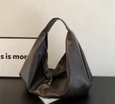 Brown Solid Womens Leather Shoulder Bag Zip C...