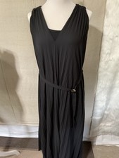 Ann Taylor Black Grecian Dress Size Medium W Detachable Belt