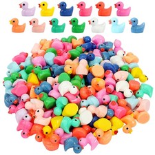 GADIEDIE130Pcs Multicolor Mini Resin Ducks,Miniature Duck Mini, Multi-color