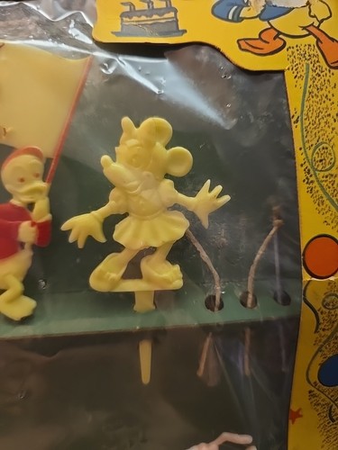 Vtg 1950’s Walt Disney Character Birthday Cake Candle Holders & Cake Decorations - Picture 4 of 11