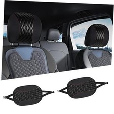2PCS Car Headrest Cover, Soft Leather Head Rest Protector Black
