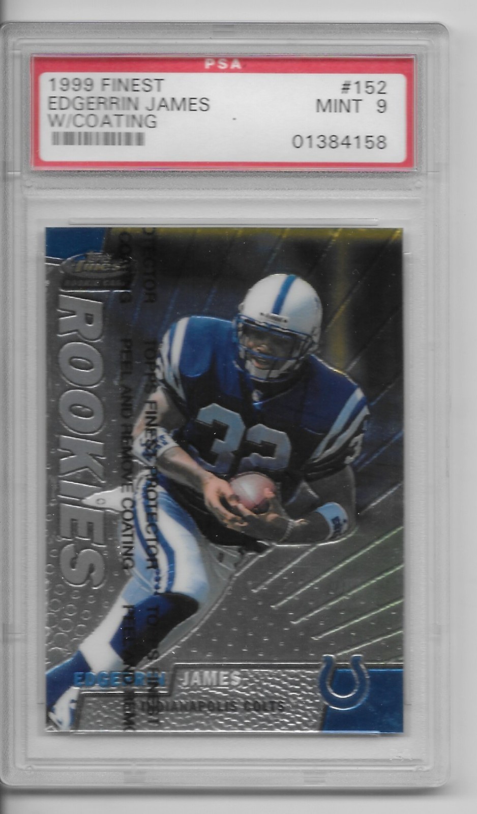 1999 TOPPS FINEST EDGERRIN JAMES W/COATING PSA 9 #152