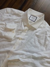 Charles Tyrwhitt 17.5-34 Slim Fit White Long Sleeve Mens Dress Shirt