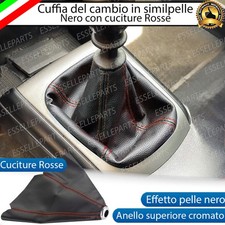 CUFFIA LEVA CAMBIO TOYOTA YARIS MK3 IN SIMILPELLE NERO CON CUCITURE ROSSO