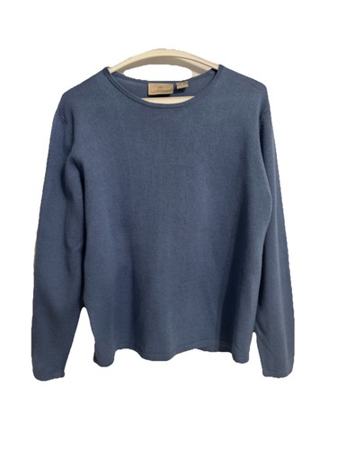Nordstrom Size Medium Silk Cashmere Sweater Blue Womens
