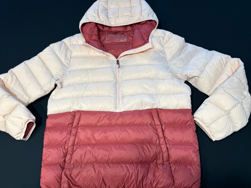Eddie Bauer Down CirrusLite Jacket Pullover Puffer Down Light Pink & Mauve M