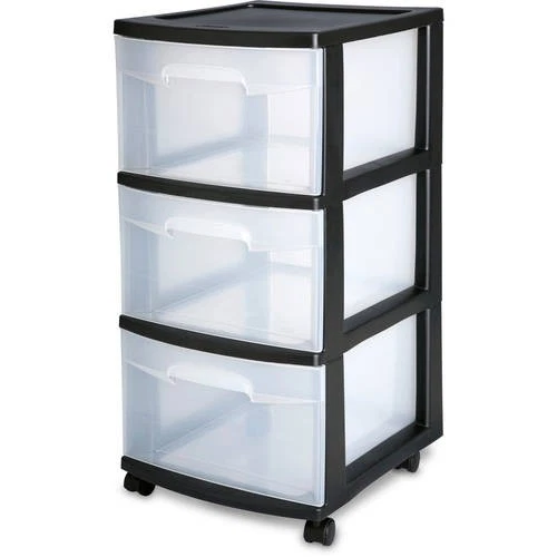 Sterilite 28309002 3 Drawer Cart- Black - Image 4 of 4