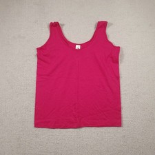 VTG 90s Fruit Of The Loom Pink Blank Tank Top Womens Large 100 Cotton USA