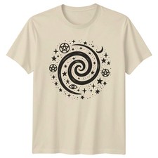 Mystic Spiral Star Pentagram Eye T-Shirt Witchcraft Pagan Birthday Gift