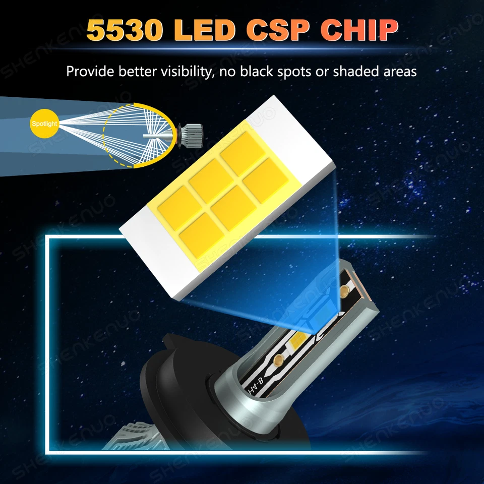 Faros LED redondos de 7" bombillas H4 de haz alto/bajo para Jeep FC150 FC170 2 un. Foto 2 de 4