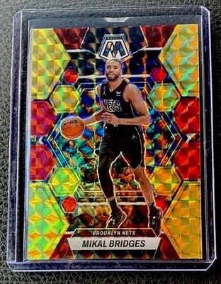 2022-23 Panini Mosaic - Mikal Bridges #2 Choice Fusion Red Yellow /88