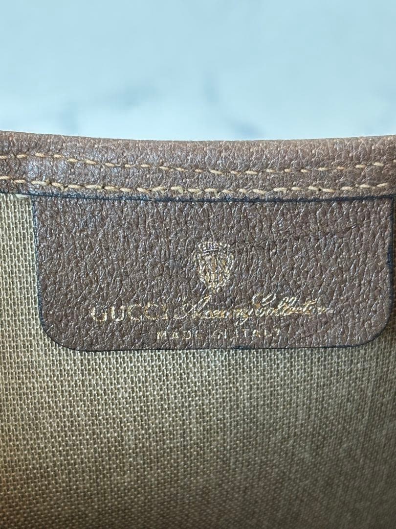 GUCCI Vintage GG Tote Bag Leather Diamond Pattern Excellent Condition thumbnail 10