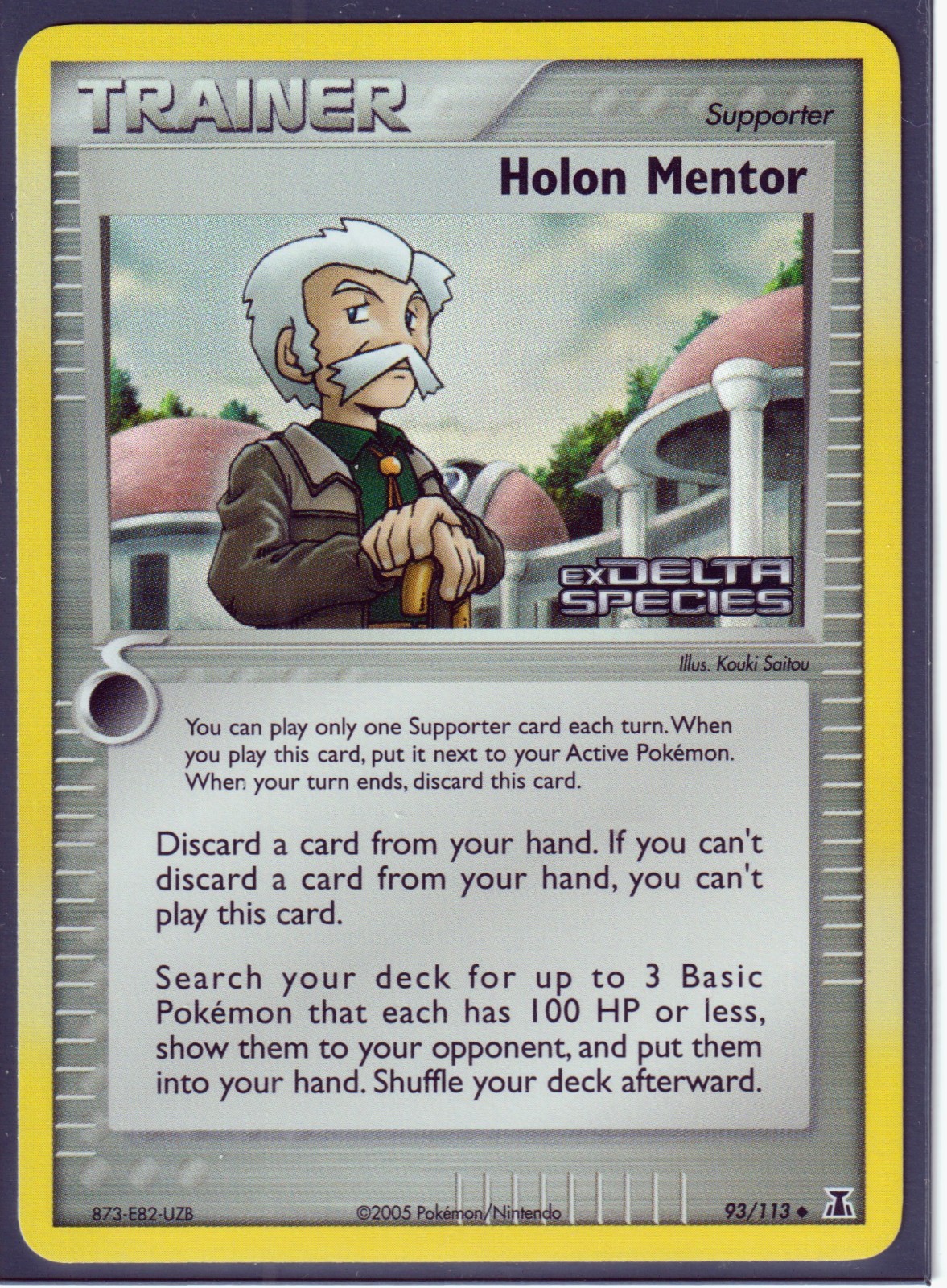 2005 HOLON MENTOR 93/113 Ex DELTA SPECIES POKEMON- REVERSE HOLO-STAMPED NM/M