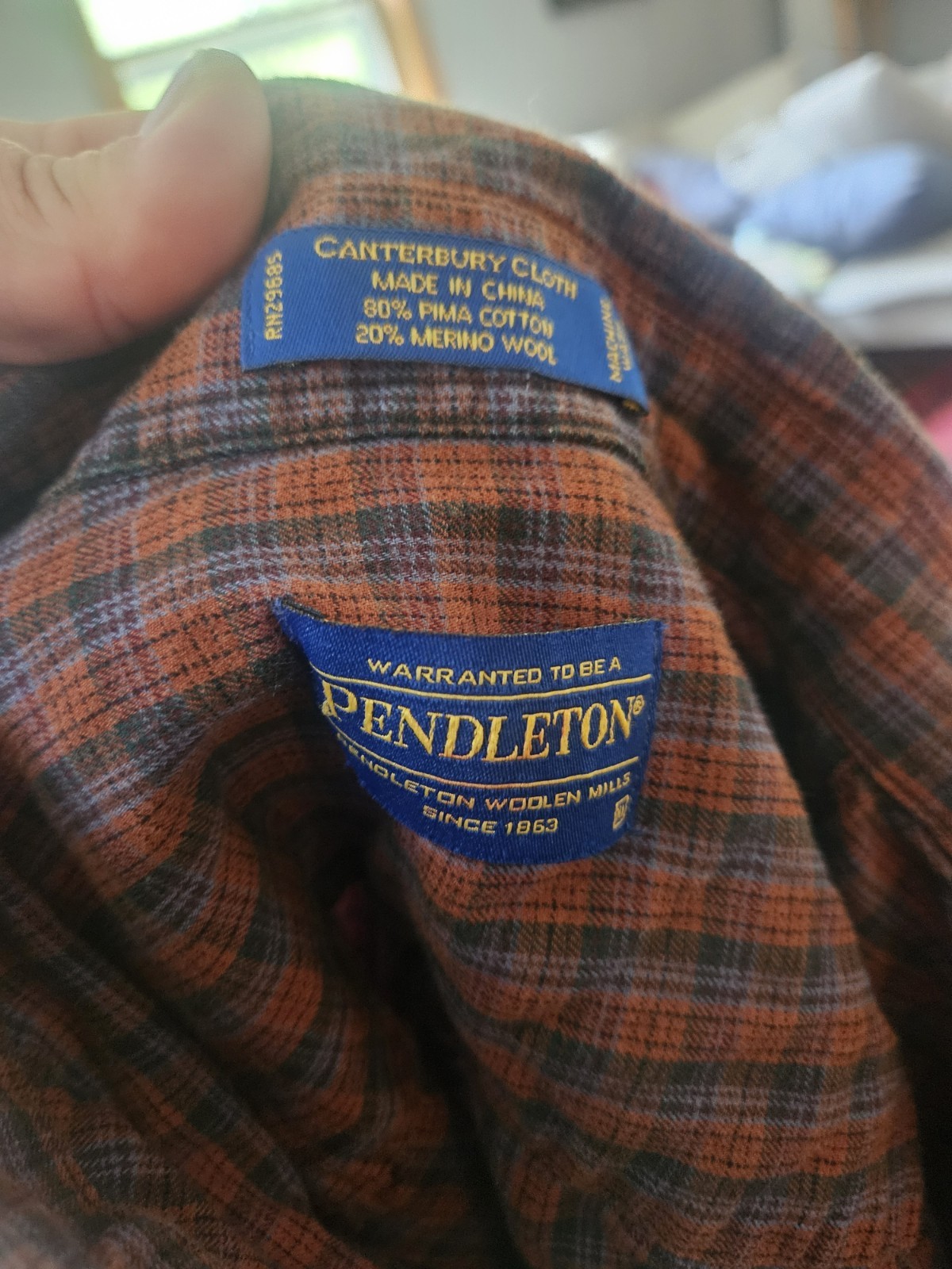 Pendleton Mens Shirt Button Up  Size Shrunken Med… - image 2