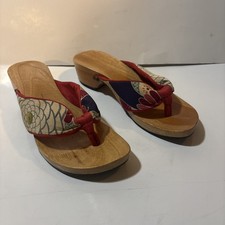 japanese women  s wooden clogs Med 8.5-9 Asian Boho Hippie