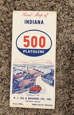 1960 S 500 PLATOLENE R.J. OIL & REFINING CO INDIANA ROAD MAP